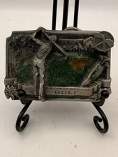 Vintage 1983 Bergamot Brass Works L-86 Golf Golfing Metal Belt Buckle Color USA