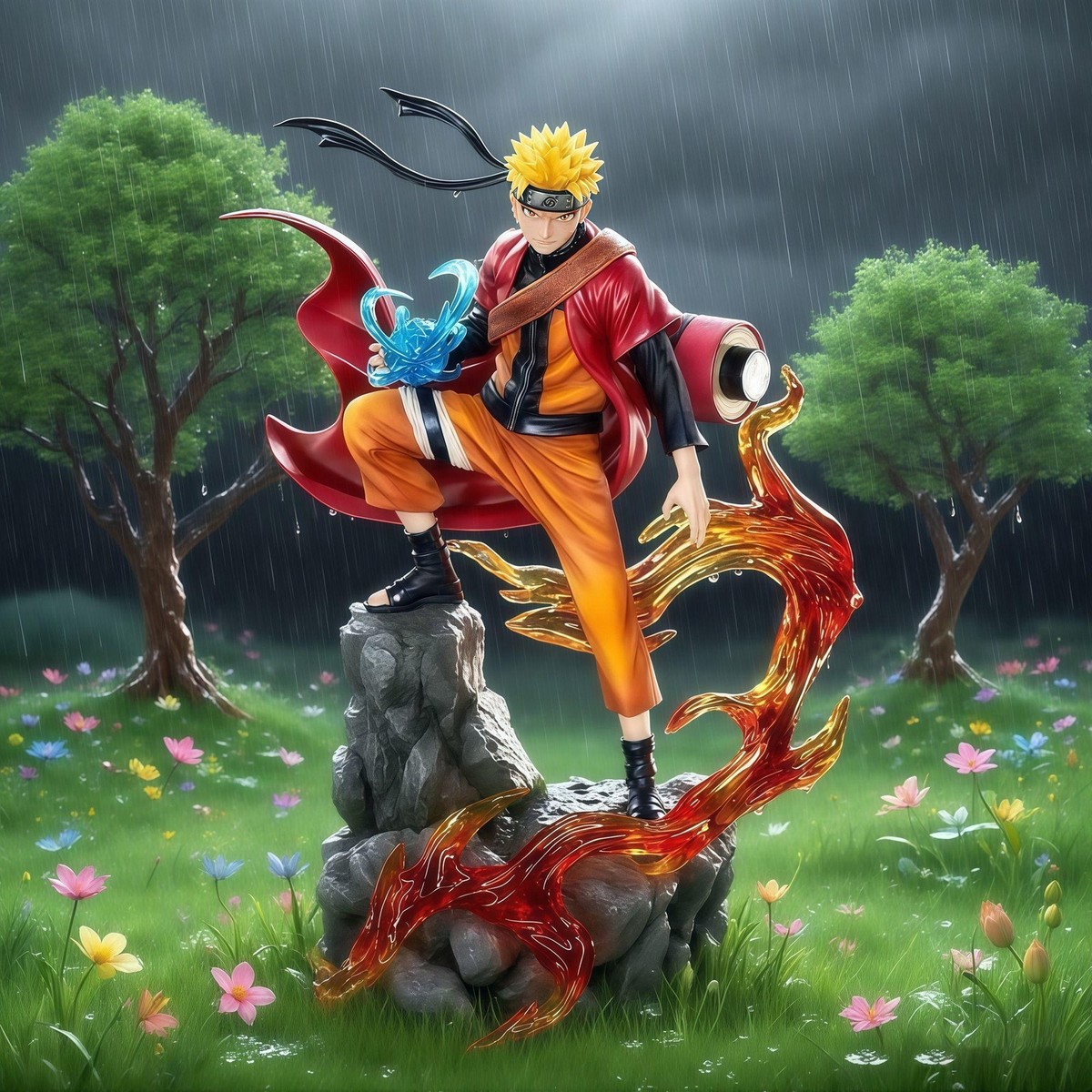 Figura Anime Naruto 27cm Uzumaki Naruto Uchiha Sasuke Modelo de Acción Pvc Estatua De
