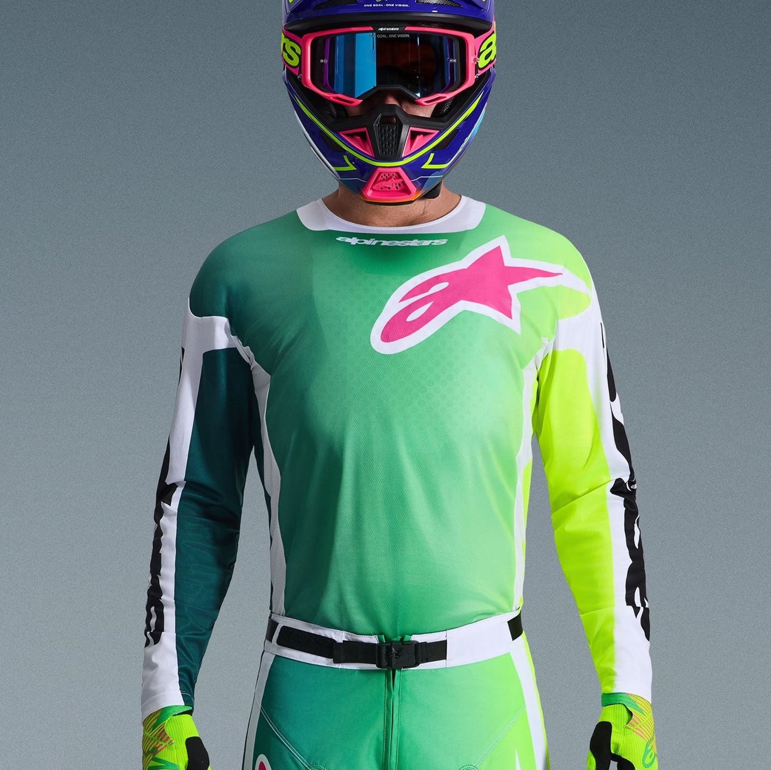 Alpinestars 2026 Racer Portl Motocross Jersey Green White Black