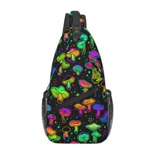 Magic Mushrooms Sling Bag For Women Men Fashion Mushroom Backpack Crossbody S...