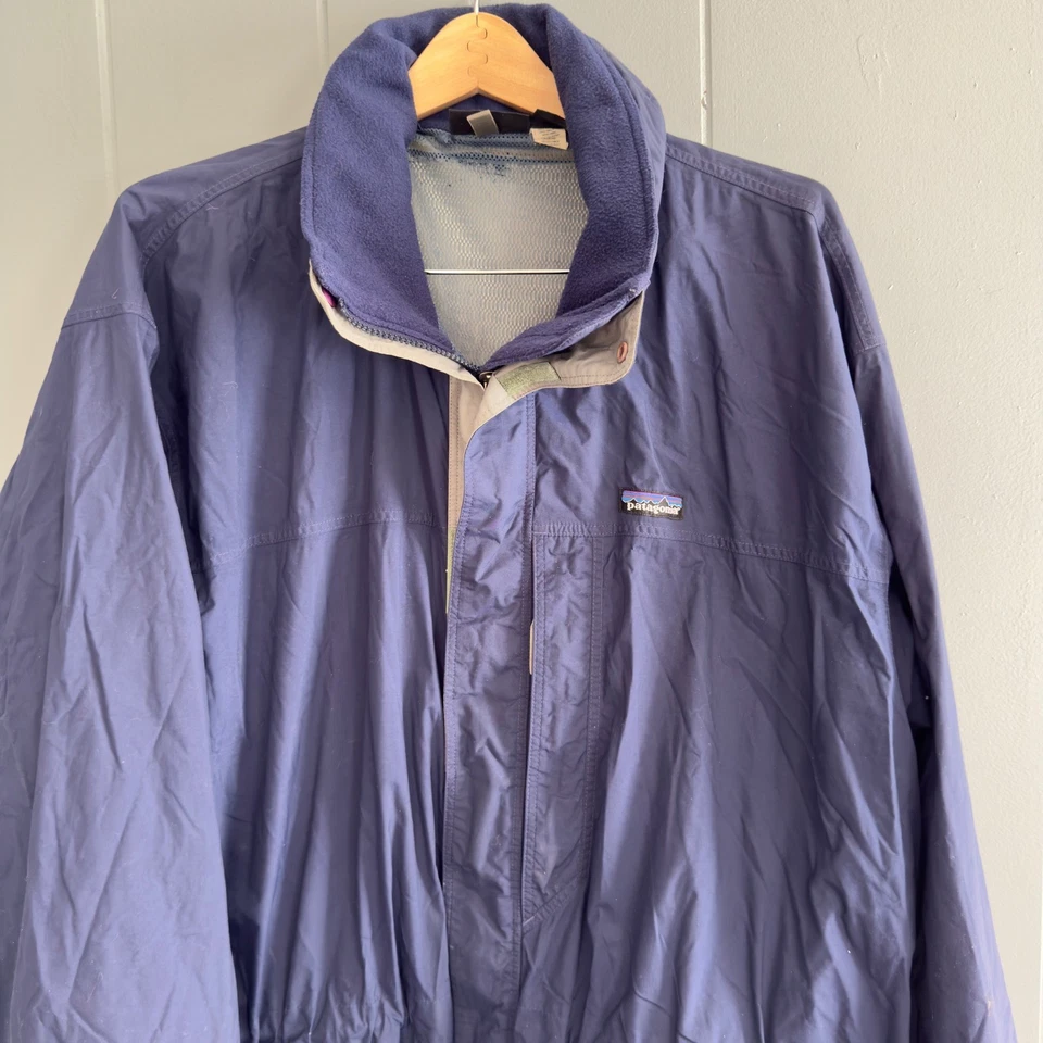 Chaqueta Cortavientos Vintage Años 90 Patagonia F8 XL Azul Marino Capucha Oculta Gorpcore Retro Foto 2 de 4