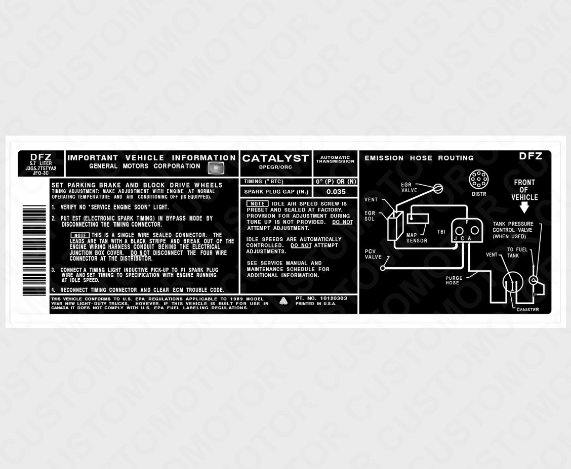 Emission Custom DECAL Label Sticker compatible with GM Black | eBay