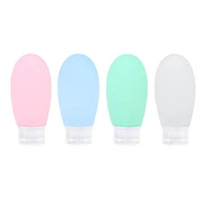 4 Pack 100ml Leak Proof Travel Bottles Refillable Silicone Tubes for Shampoo
