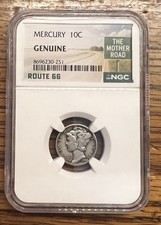 1941 Mercury Dime Ngc Genuine Graded Route 66 Edition The Mother Road