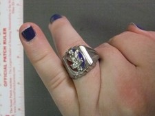 Boy Scout 50s Eagle Scout Ring Size 10 Sterling 0591QQ