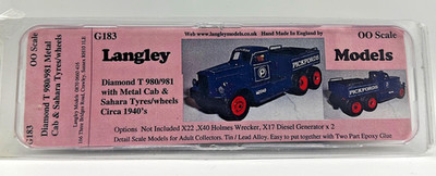 LANGLEY MODELS DIAMOND T 980/981 WHITE METAL TRUCK KIT 1-76 SCALE KIT G183