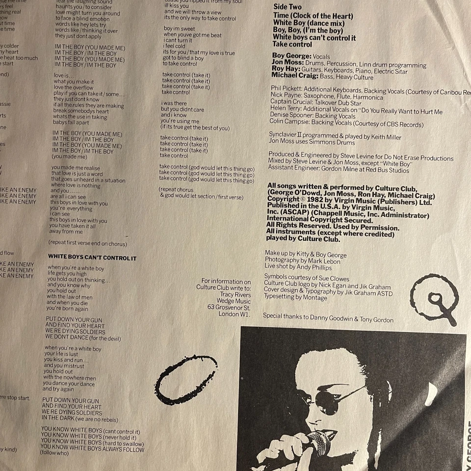 Culture Club – Kissing To Be Clever Vinyl, LP 1982 Epic – FE 38398 - Image 3 of 4