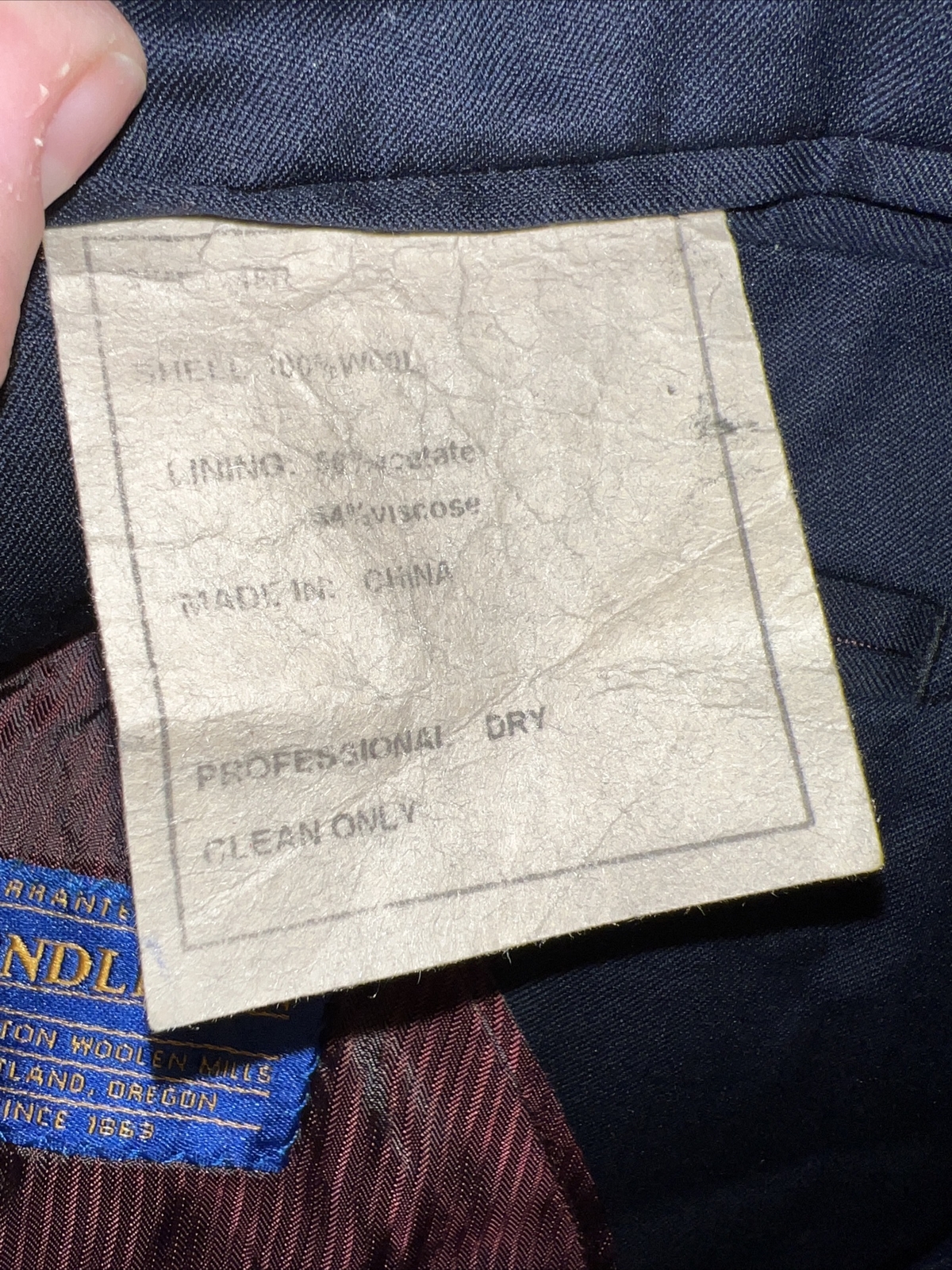 Pendleton Blue Wool Jacket Blazer Men’s  SIZE 48 R - image 8