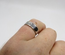 9ct White Solid Gold Wedding Band Flat Ring 5.5 grams 5mm Size L 1/2 (USA 6)