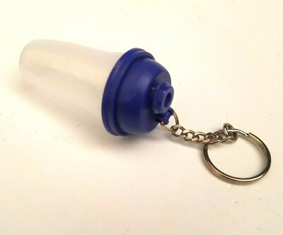Vintage Sheer Blue Liquid Drink Shaker Mixer Mini Snap Seal Bowl Keychain