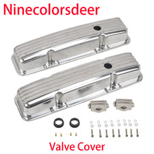 Retro Finned Polished Aluminum Short Valve Covers Fit 58-86 Sbc Chevy 350 400 Retro Finned Polished Aluminum Short Valve Covers Fit 58-86 Sbc Chevy 350 400