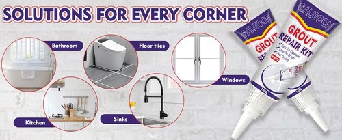 Confezione 2 Kit Riparazione Stucco Piastrelle, Asciugatura Rapida Piastrelle Sigillante Bagno Doccia Cucina F - Foto 8 di 12