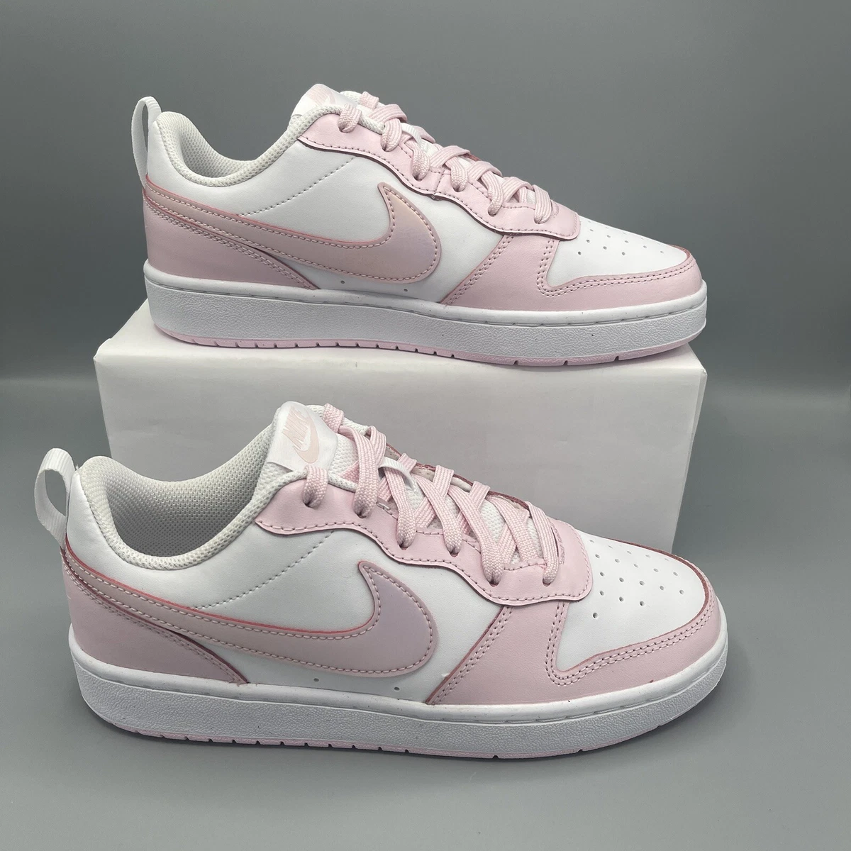 Nike Court Borough Low 2 SE (GS) Big Kids' Shoes 6Y White/Pink  Foam/Women's 7.5