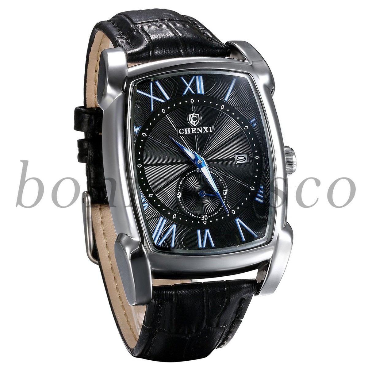 Orologio Da Uomo Quadrato, Orologio Da Polso Vintage In Pelle, Numeri - Foto 5