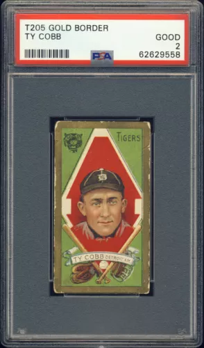 1911 T205 Honest Long Cut Ty Cobb PSA 2 Detroit Tigers HOF