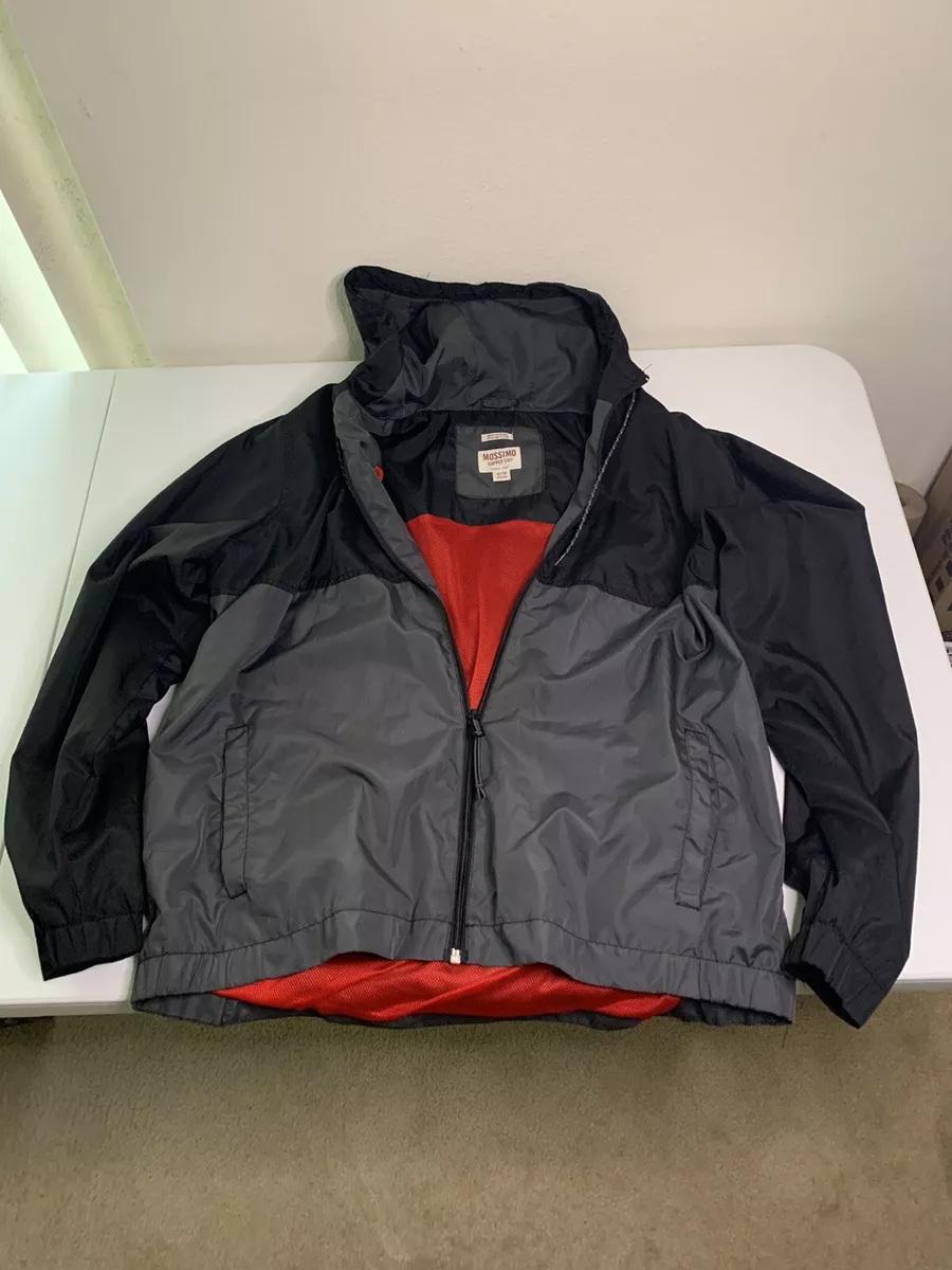 Mossimo Supply Co. Men s Black Gray Water Resistant Hooded Rain Jacket XL