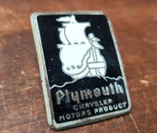 Vintage 1930s Chrysler Plymouth Enamel Metal Radiator Emblem 41mm X 32mm Vintage 1930s Chrysler Plymouth Enamel Metal Radiator Emblem 41mm X 32mm