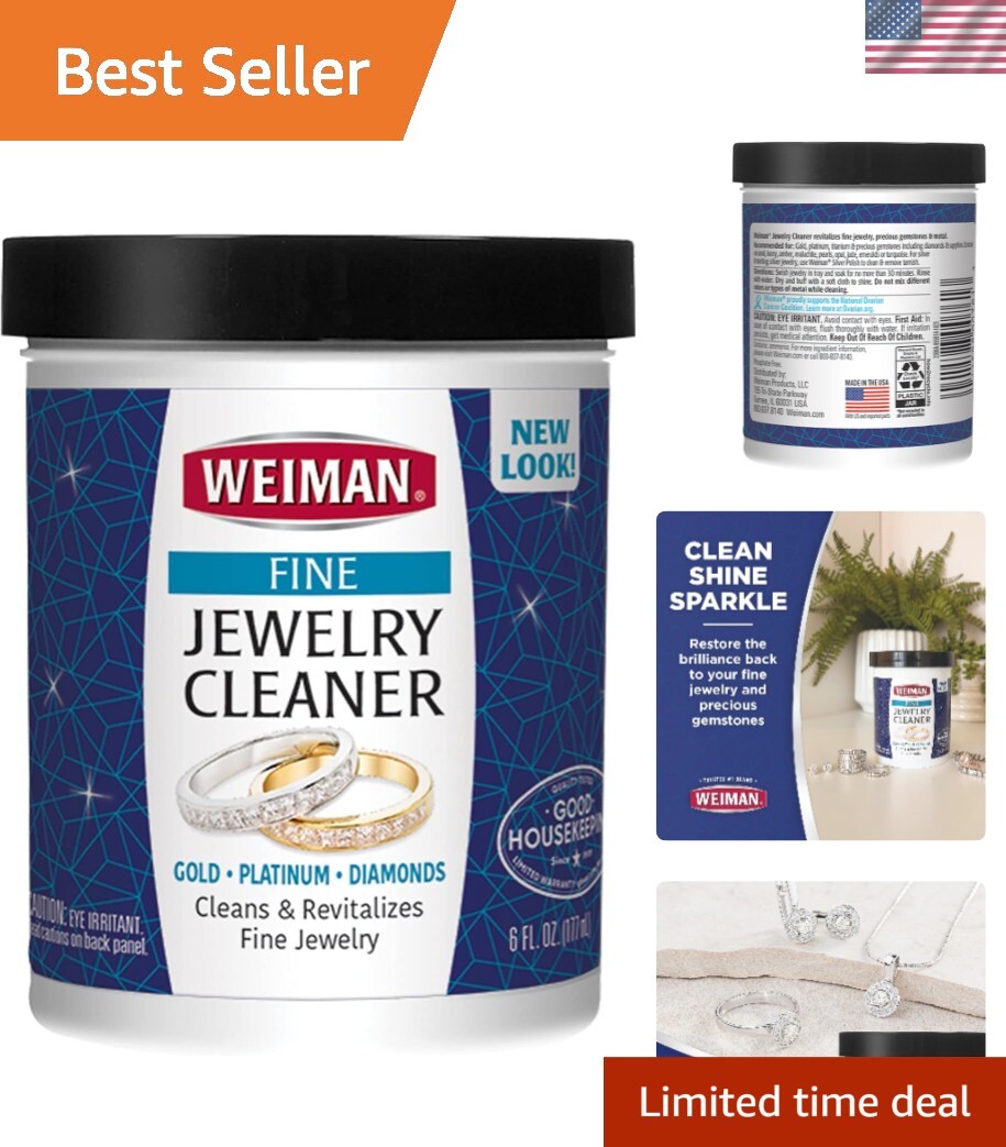 Gentle Jewelry Cleaner – Restores Shine to Gold & Gemstones, 6 Oz