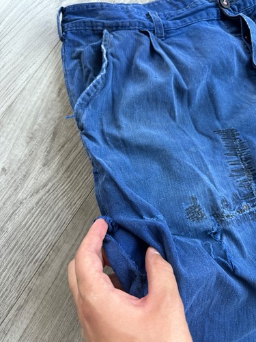 Pantalón Vintage French Work Años 80 Azul Algodón Envejecido Talla: 54 - Imagen 4 de 16