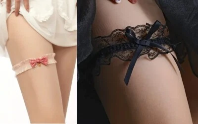 Elastic Bowknot Lace Belt Bride Leg Ring Garter Bridal Leg Garter Thigh Ring - Image 1 of 4