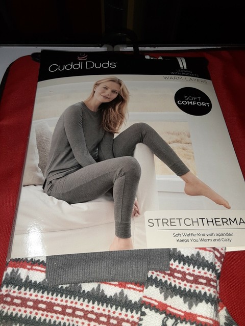 Cuddl Duds Women's THERMAL LEGGINGS with pockets Warm Layers SZ M | eBay
