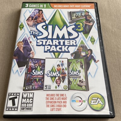 The Sims 3 Starter Pack (PC 3-Disc WIN/MAC) Late Night Expansion High-End Loft +