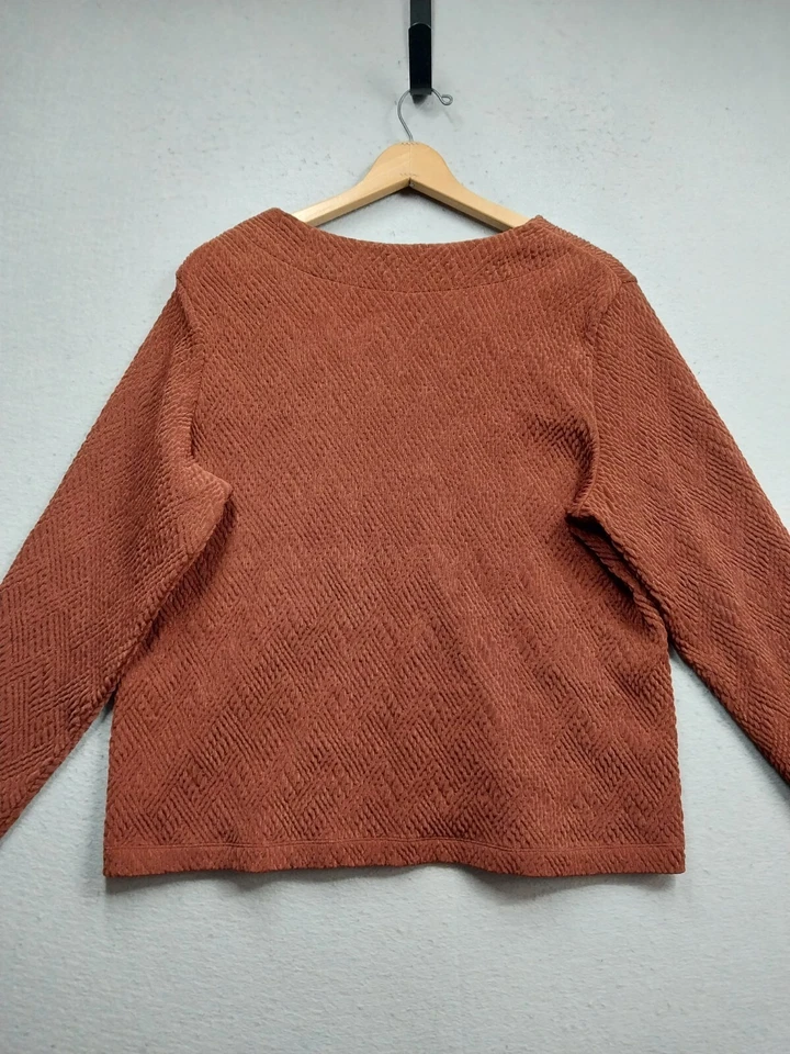 Citiknits Cardigan Womens Sixe XL Brown Stretch Hook And Eye Closure - Image 2 of 4