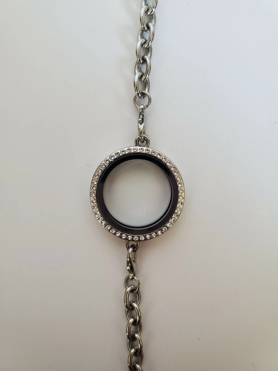 Floating Charm Locket Stunning Memory Bracelet Security Clasp w