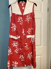 Vintage Ladies Komar House Dress Dresser Zipper Two Pockets Size Small