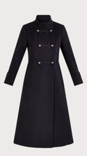 Monsoon Mya Military Coat, Black. Rrp 200£. 