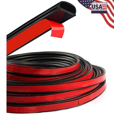 HOTSYSTEM D-Shape Door Rubber Seal Strip Weatherstrip Self Adhesive Hollow fo...