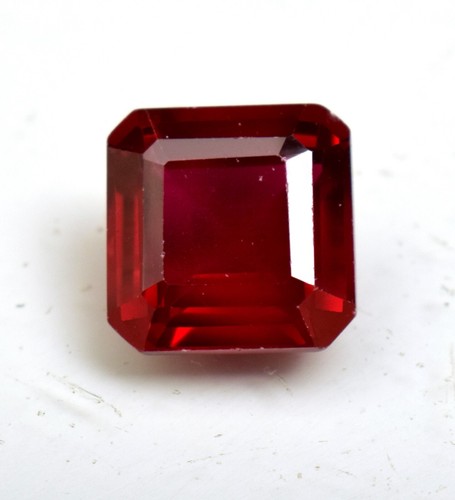 Mozambique Red Ruby Emerald Cut 11.40 Ct Loose Gemstone Lab-Created