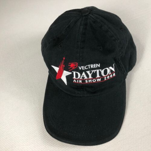 Dayton Air Show Hat 2008 Adult Mens Dad Cap Vectren Ohio Black White Red Y2K