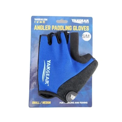 YakGear Blue Paddling Gloves Blue Black Small / Medium Angler New