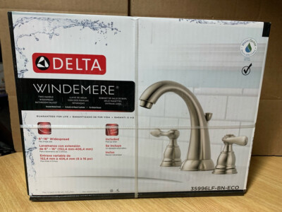 Delta Windemere Brushed Nickel 2-handle Widespread High-arc Bathroom Faucet 