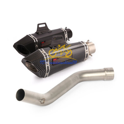 Slip-on Exhaust Mid Link Pipe Mufflers For Kawasaki Ninja ZX6R ZX636 2009-2023