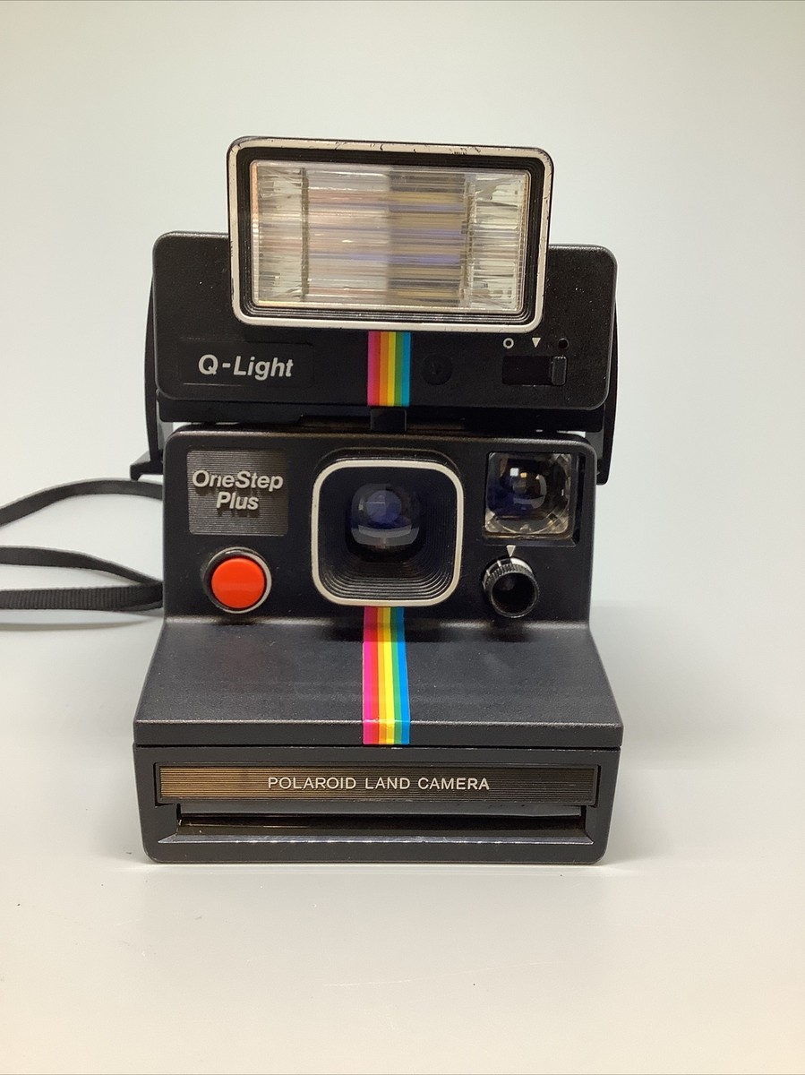Polaroid Land OneStep Plus Black Rainbow Stripe Instant Camera w/Q
