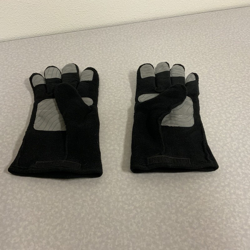 Mens Black Fleece Glove Liners With Palm And Fingertip Pads XL