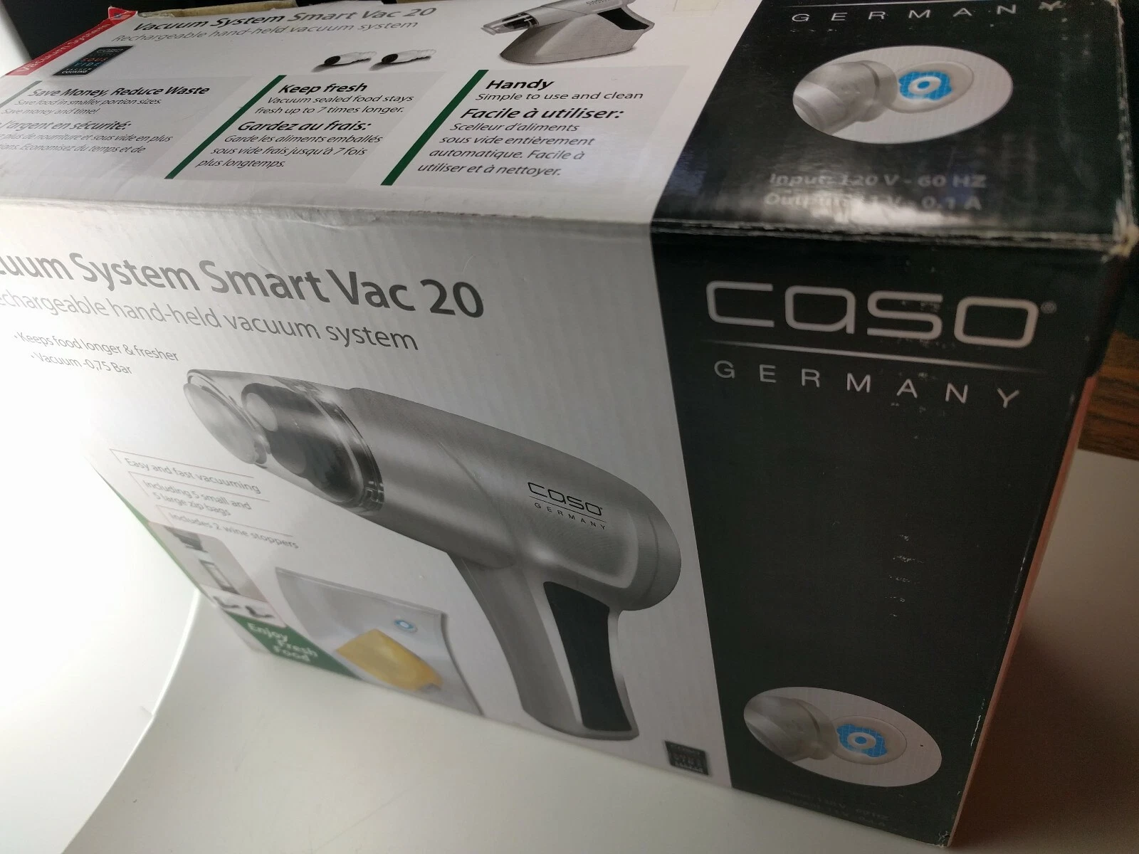 CASO Germany Vacuum Sealer Smart Vac 20 Sous Vide / Food Saver with Bags WINE