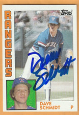 Dave Schmidt Texas Rangers AUTO Signed 1984 Topps UCLA Bruins