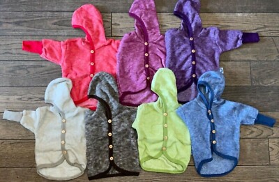 Cosilana Jacke 60% Wolle /40% Baumwolle mit Kapuze verschiedene Farben & Größen