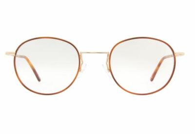 BEAUTIFUL ANDY WOLF 4728 col.d FINE ROUND EYEGLASSES FRAME 50-22-140 ORANGE/GOLD