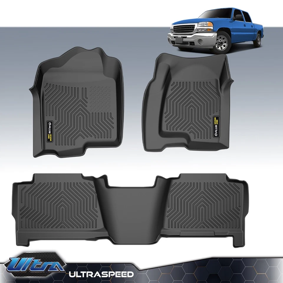 Tapetes de assoalho forros TPE adequados para 1999-2007 Chevy Silverado/GMC Sierra Crew Cab - Imagem 2 de 4
