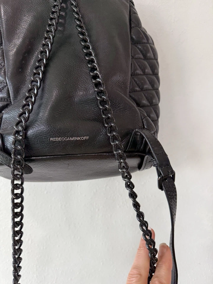 Mochila Acolchada Rebecca Minkoff Love Negra Correas Bolsa para Libros Mochila Cartera Bolso Foto 3 de 4