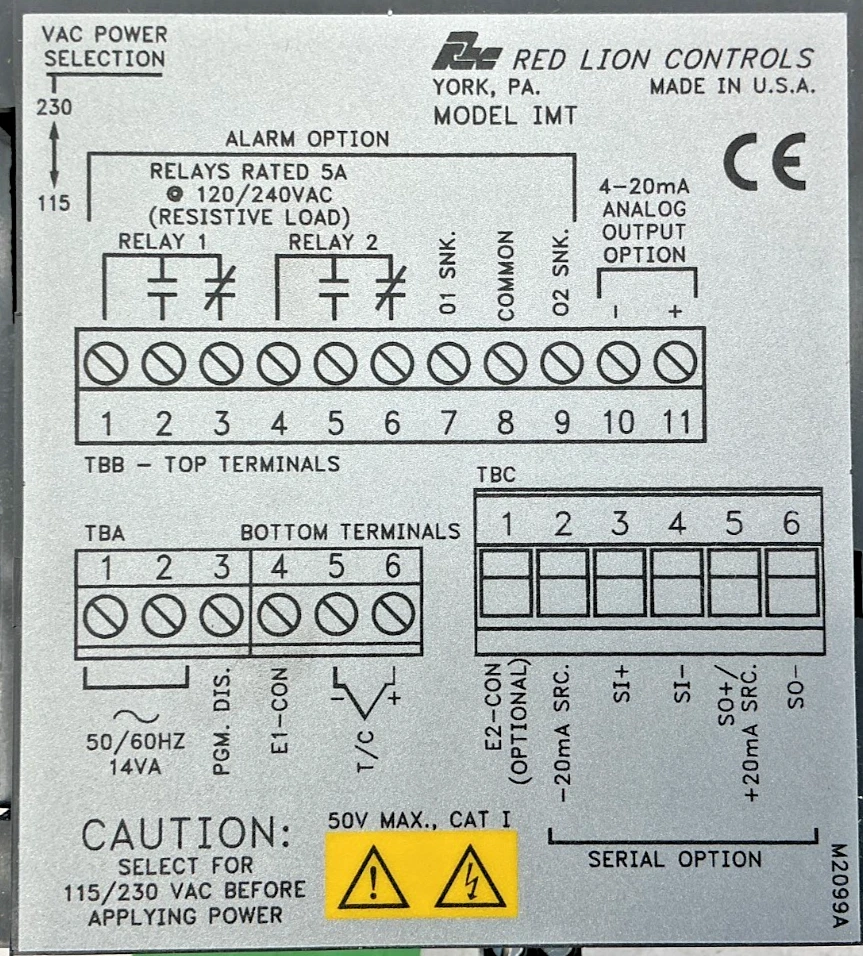 Nuevo Termopar Medidor Red Lion Controls IMT02063 115/230VAC - Sin Caja Foto 4 de 4