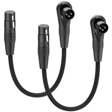 Right Angle XLR Cable, Adjustable-Angle Male to Straight Female 1FT, 90 Degre...