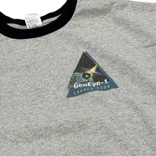 GeoEye-1 Satellite Launch 2008 NASA Spy Satellite Promo Ringer Tee 3XL Rare