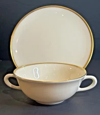 Lenox Mansfield Flat Cream Soup Bowl & Dessert Plate NEW