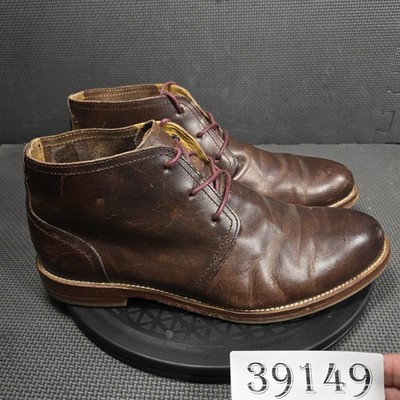 J Shoes Chukka Boots Mens Size 9 Brown Leather Ankle Lace Up Monarch Plus