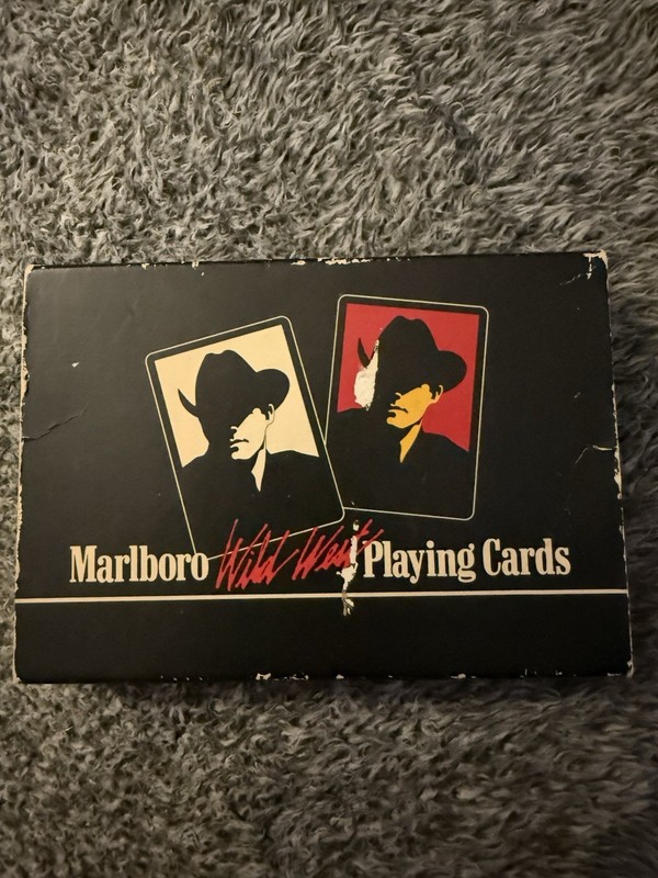 Vintage Marlboro Wild West Playing Cards Cowboy 2 Decks (One New Deck Sealed)
